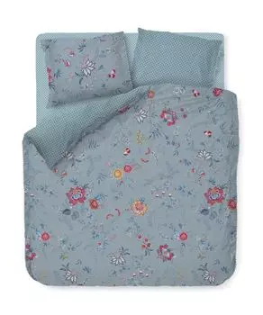 Постельное белье Pip Studio Percale Flower Festival Blue 200X200 200 x 200 см + 2x 80 x 80 см 1 пододеяльник, 2 наволочки синий