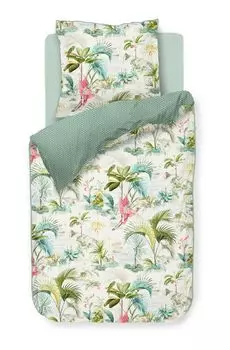 Постельное белье Pip Studio Percale Palm Scenes White 200X200 200 x 200 см + 2x 80 x 80 см 1 пододеяльник, 2 К