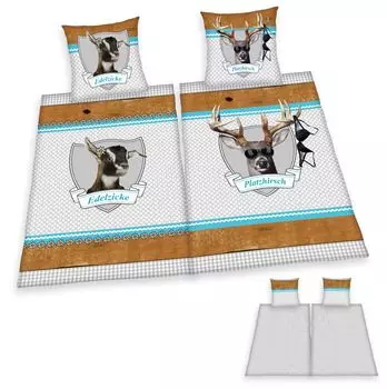 Постельное белье Platzhirsch & Edelzicke Partner 4 шт. 2x 80x80 + 135x200 см, двойная упаковка Herding