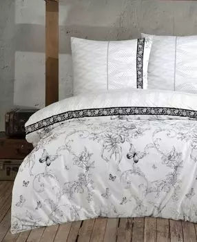 Постельное белье Пододеяльник 135х200 см, наволочка 80х80 см Комплект постельного белья из 2-х пододеяльников - комплект хлопок ренфорсе на молнии Buymax, белый