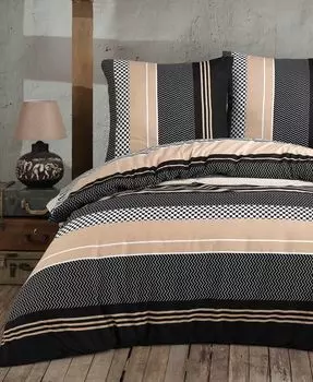 Постельное белье Пододеяльник 135х200 см, наволочка 80х80 см Комплект постельного белья из 2-х пододеяльников - комплект хлопок ренфорсе на молнии Buymax, черный