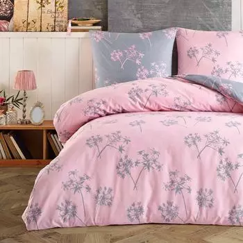 Постельное белье Пододеяльник 200х200 см, наволочка 80х80 см Комплект постельного белья из 3 предметов постельное белье - комплект хлопок Renforcee на молнии Buymax, розовый