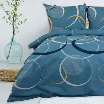 Постельное белье Пододеяльник 200х200 см, наволочка 80х80 см Комплект постельного белья из 3 предметов постельное белье - комплект 100% хлопок Renforce на молнии Buymax