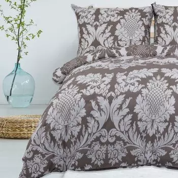 Постельное белье Пододеяльник 200х220 см, наволочка 80х80 см Комплект постельного белья из 3 предметов постельное белье - комплект 100% хлопок Renforce на молнии Buymax, коричневый