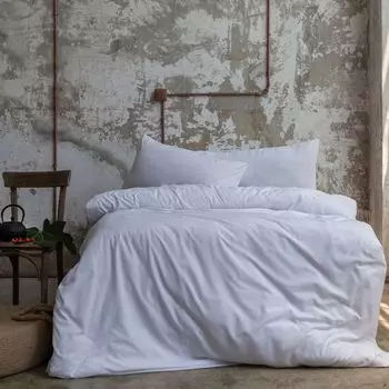 Постельное белье премиум-класса Komfortec 135х200 см, пододеяльник + наволочка 40х80 см, брашированный 100% полиэстер, микрофибра 120 г/м, комплект сверхмягкого постельного белья из 2 предметов, белый