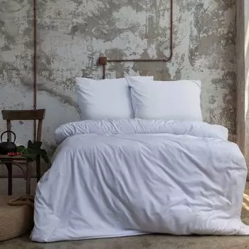 Постельное белье премиум-класса Komfortec 200х200 см, пододеяльник + 80х80 см, 2 наволочки, брашированный, 100% полиэстер, микрофибра 120 г/м, комплект сверхмягкого постельного белья из 3 предметов, белый