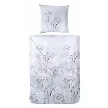 Постельное белье Primera «Дафне» с нежными цветами, цвет silbergrau