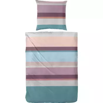 Постельное белье Primera «Heavy Stripe» с современными полосками в свежих тонах, цвет petrol/bordeaux
