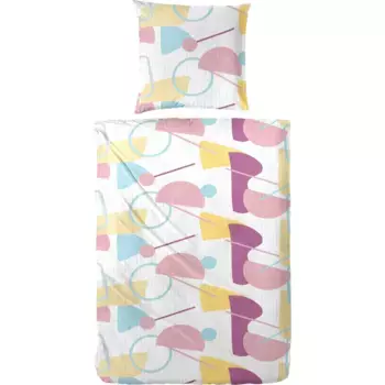 Постельное белье Primera «идеальная форма», в стиле Баухаус, розовый/синий/желтый/белый