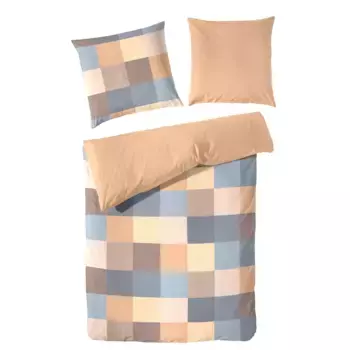 Постельное белье Primera «Элегантное фланелевое постельное белье в клетку Pixel» с яркими деталями, цвет orange