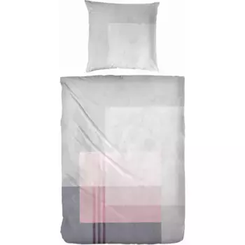 Постельное белье Primera «Камень» с графическим рисунком, серый/розовый