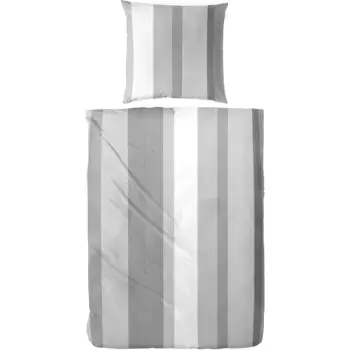 Постельное белье Primera «Мако-Сатин Страйп Полет», с графическими полосками, серый