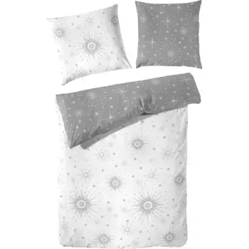 Постельное белье Primera «Мако сатиновое постельное белье Milky Way», с символом тренда 2021/2022, белый/серый