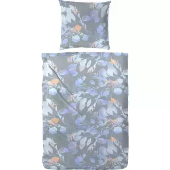 Постельное белье Primera «Органик Renforce постельное белье Ива» с нежными цветами и листьями, цвет blau