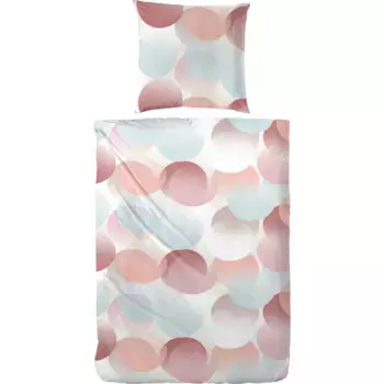 Постельное белье Primera «Постельное белье из перкаля Путешествие во времени», с кругами пастельных тонов, темно-красный/белый