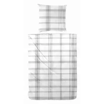 Постельное белье Primera «Постельное белье Primera из мягкого хлопчатобумажного полотна Casilla», в классическом клетчатом дизайне, серый
