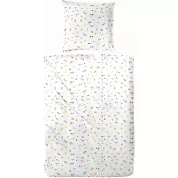Постельное белье Primera «Постельное белье из хлопка однотонные цветы», с мелкими цветочками, цвет wei/bunt