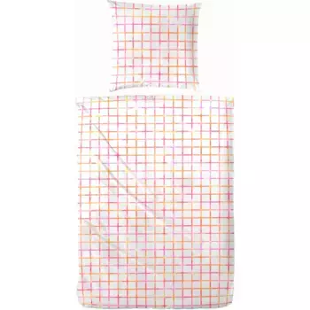 Постельное белье Primera «Пятнистый» с клетчатым рисунком, белый/красный/розовый