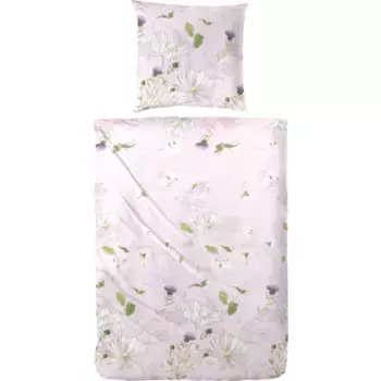 Постельное белье Primera «Сатиновое постельное белье Mako Eden», с романтическими цветами, розовый/белый/зеленый