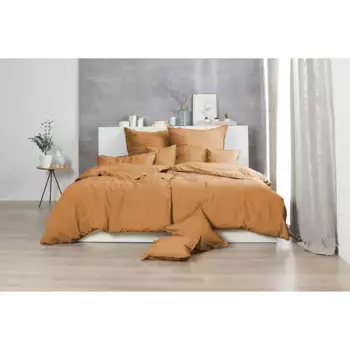 Постельное белье Primera «Stone-Washed», с мелкой складкой, качество Renforce, из 100% хлопка, с застежкой-молнией, легкое в уходе, сертифицировано STANDARD 100 от OEKO-TEX, цвет curry