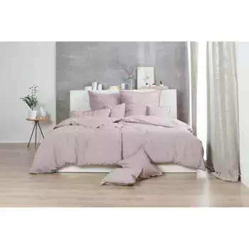 Постельное белье Primera «Stone-Washed», с мелкой складкой, качество Renforce, из 100% хлопка, с застежкой-молнией, легкое в уходе, сертифицировано STANDARD 100 от OEKO-TEX, розовый