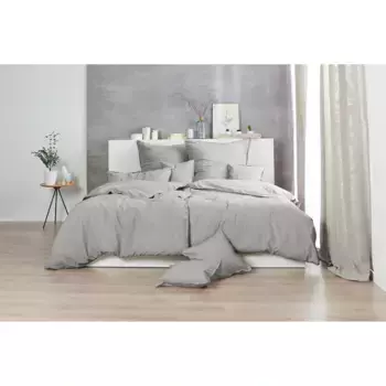 Постельное белье Primera «Stone-Washed», с мелкой складкой, качество Renforce, из 100% хлопка, с застежкой-молнией, легкое в уходе, сертифицировано STANDARD 100 от OEKO-TEX, серо-коричневый