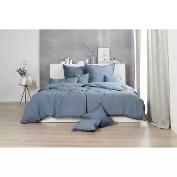 Постельное белье Primera «Stone-Washed», с мелкой складкой, качество Renforce, из 100% хлопка, с застежкой-молнией, легкое в уходе, сертифицировано STANDARD 100 от OEKO-TEX, цвет blau