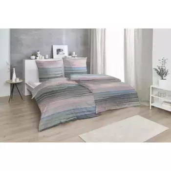 Постельное белье Primera Strip Up Your Life со сбегающими друг в друга полосками, синий/зеленый/лиловый