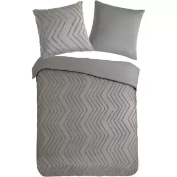 Постельное белье PURE Luxury Collection "Зигзаг", микрофибра, 135х200, 2 шт., легкое в уходе, на молнии, люкс, однотонное, серо-коричневый