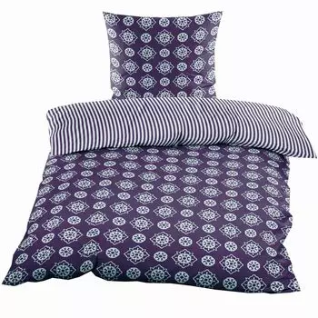Постельное белье Renforce 135 х 200 см 2 шт. 100% хлопок на молнии с геометрическим рисунком или однотонное фиолетовое Casa Colori