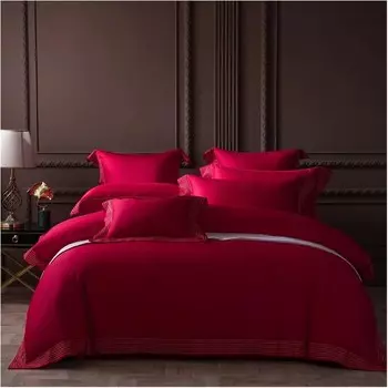 Постельное белье с вышивкой по краям, комплект постельного белья King Queen Size, постельное белье 600TC из египетского хлопка, пододеяльник, комплект простыней, наволочки, постельные принадлежности VSVE, C