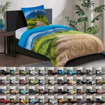 Постельное белье SANILO 135х200 см, 100% тончайший хлопок, 2 предмета, пододеяльник, наволочка 80х80см - Альпы