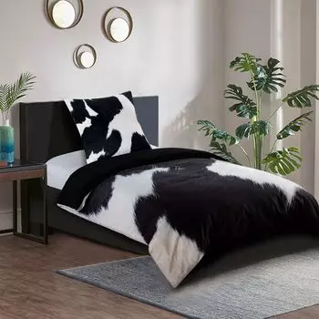 Постельное белье SANILO 135х200 см, 100% тончайший хлопок, 2 шт., пододеяльник, наволочка 80х80см - коровьи пятна