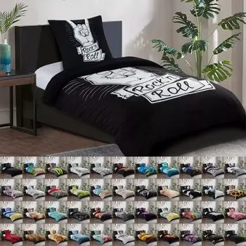 Постельное белье SANILO 135х200 см, 100% тончайший хлопок, 2 шт., пододеяльник, наволочка 80х80см - Rock N Roll