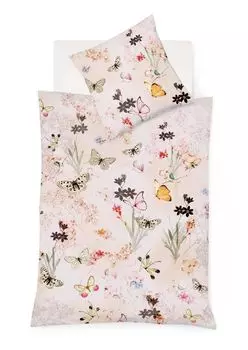 Постельное белье сатин Fleuresse Mako 200х220 бабочки розы цветы розовый 114346-4