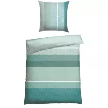 Постельное белье Schiesser «Endy Stripes из мягкого хлопка с крупными и мелкими полосками», MADE IN GREEN от OEKO-TEX, зеленый