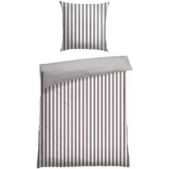 Постельное белье Schiesser «Мария из мягкого хлопка и полоски по всей поверхности», MADE IN GREEN от OEKO-TEX, серый