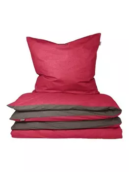 Постельное белье Schiesser set Doubleface Renforc 2 tlg, цвет rot-dunkelgrau
