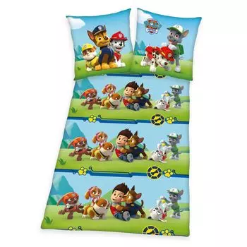Постельное белье "Щенячий патруль", 100% хлопок (линон), 80х80 см + 135х200 см Herding, мультиколор