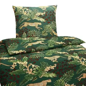 Постельное белье сирсакер микрофибра леопардовые джунгли 2 шт. 4 шт. 135х200 80х80 зеленое: 2 шт aboutyourhome-shop