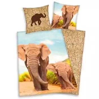 Постельное белье слоник с малышом 135х200 см (80х80 см) Herding
