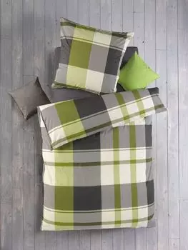 Постельное белье Soma Renforc 135 х 200 см, пододеяльник 135 х 200 см, наволочка 80 х 80 см Josef-Gruen зеленый/серый