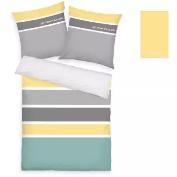 Постельное белье TOM TAILOR HOME» Феликс в размере. 135х200 или 155х220 см", с БЕСПЛАТНЫМ дополнением: гостевое полотенце на молнии, желтый