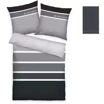 Постельное белье TOM TAILOR HOME» Феликс в размере. 135х200 или 155х220 см", с БЕСПЛАТНЫМ дополнением: гостевое полотенце на молнии, антрацит