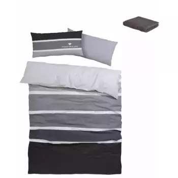 Постельное белье TOM TAILOR HOME» Феликс в размере. 135х200 или 155х220 см", с БЕСПЛАТНЫМ дополнением: гостевое полотенце на молнии, антрацит/серый