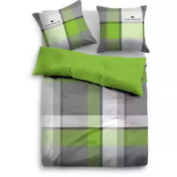 Постельное белье TOM TAILOR HOME» Ленни в размере. 135x200 или 155x220 см", с БЕСПЛАТНЫМ дополнением: чехол на подушку, зеленый