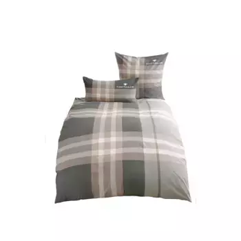 Постельное белье TOM TAILOR HOME» Ник по размеру. 135х200 или 155х220 см", бобер уютный и теплый зимой, с БЕСПЛАТНЫМ дополнением: гостевым полотенцем, песочный/серый