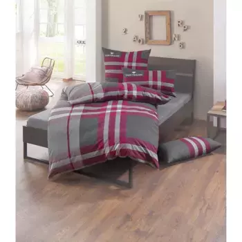 Постельное белье TOM TAILOR HOME» Ник по размеру. 135х200 или 155х220 см", бобер уютный и теплый зимой, с БЕСПЛАТНЫМ дополнением: гостевым полотенцем, цвет beere/grau