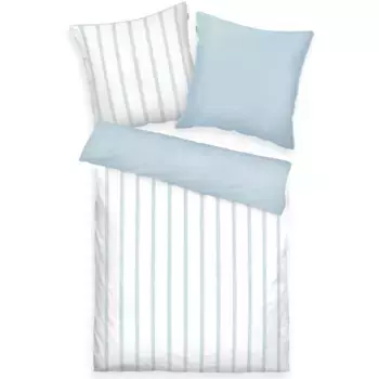 Постельное белье TOM TAILOR HOME «CLASSIC SATIN STRIPES в размере. 135х200см или 155х220см", новая спальня, цветная окантовка на подушке, цвет Light Lemon & Sky Blue