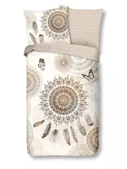 Постельное белье Traumschloss Comfort Flanell Kyara Mandalas, коричневый